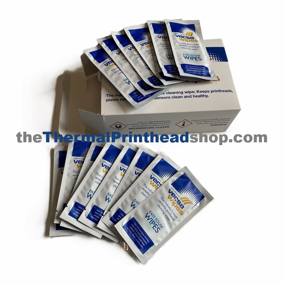 Versawipes thermal printhead cleaning wipes box of 50 sachets part number VWIPES-B50